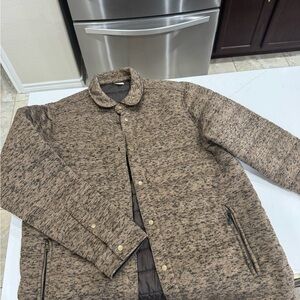 Men's Textured Brown Puffer Jacket